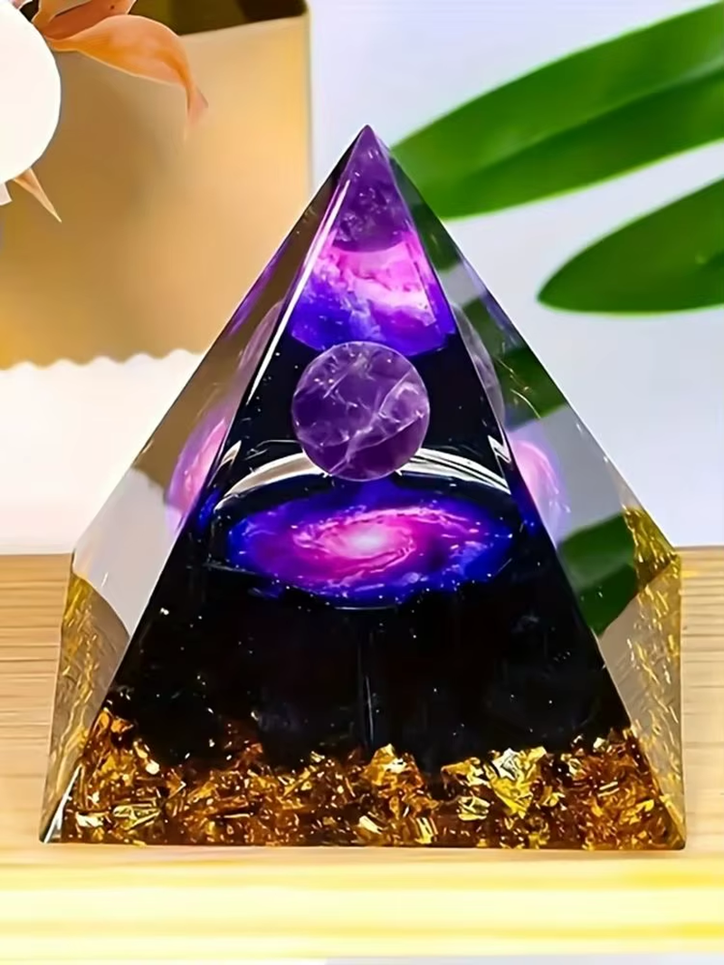 1Pc Relieve Stress and Attract Wealth with Our Homeopathic Amethyst Crystal Ball Pyramid, Raw Stone Stone Home Decoration
