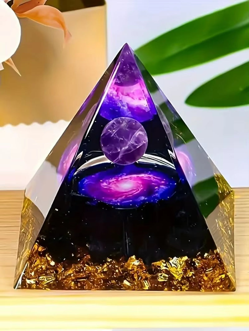 1Pc Relieve Stress and Attract Wealth with Our Homeopathic Amethyst Crystal Ball Pyramid, Raw Stone Stone Home Decoration