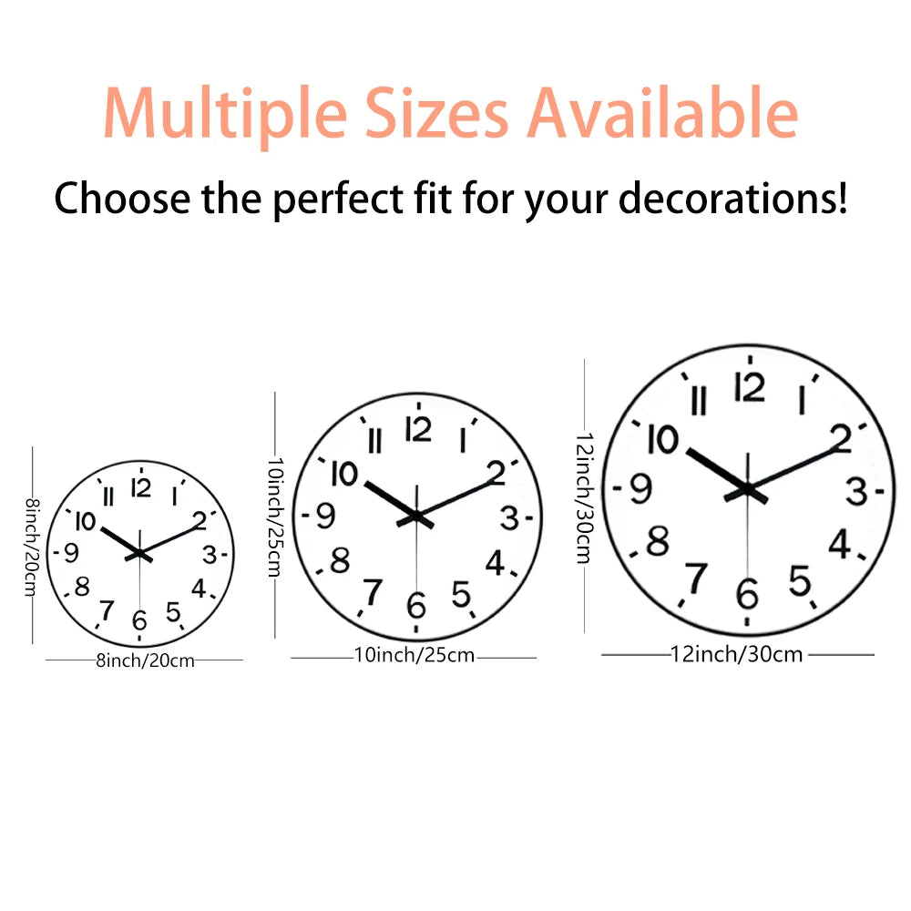 8/10/12 Inch Classic Quartz Wall Clock 3D Cubic Digital Clock Study Living Room Bedroom Modern Silent Analog Clock Home Decor