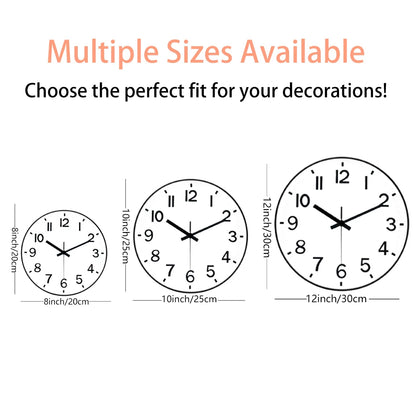 8/10/12 Inch Classic Quartz Wall Clock 3D Cubic Digital Clock Study Living Room Bedroom Modern Silent Analog Clock Home Decor