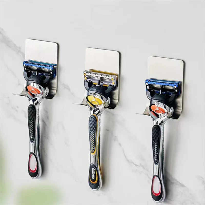 Bathroom Stainless Steel Razor Holder Storage Hook Wall Men Shaving Shaver Shelf Punch Free Razor Rackbathroom Accessories