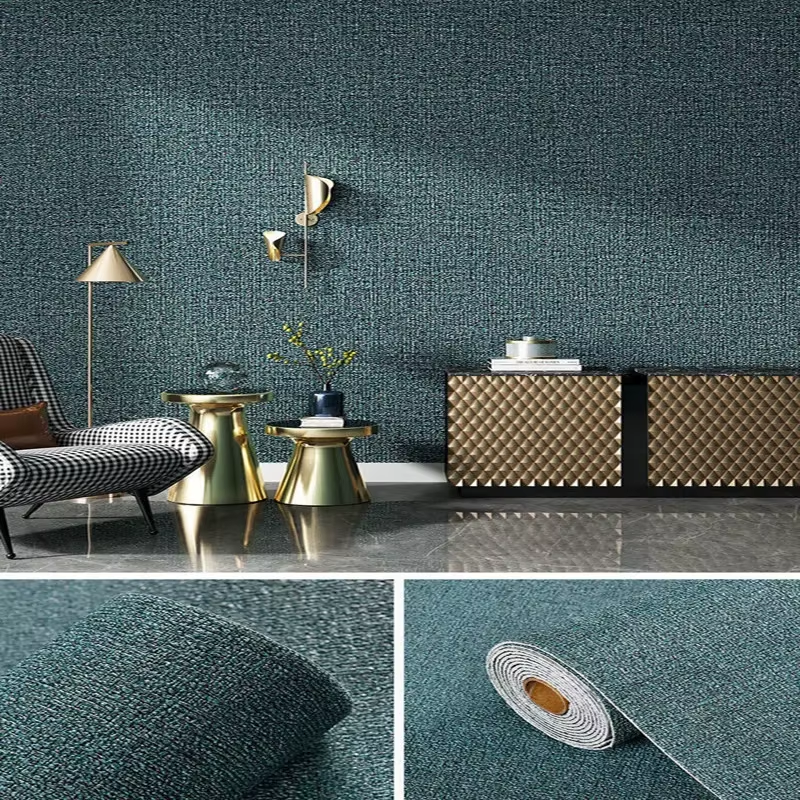 Linen 3D Foam Self-Adhesive PVC Solid Color Thickened Waterproof Background Wall Renovation Wallpaper Wall Stickers Home Decor