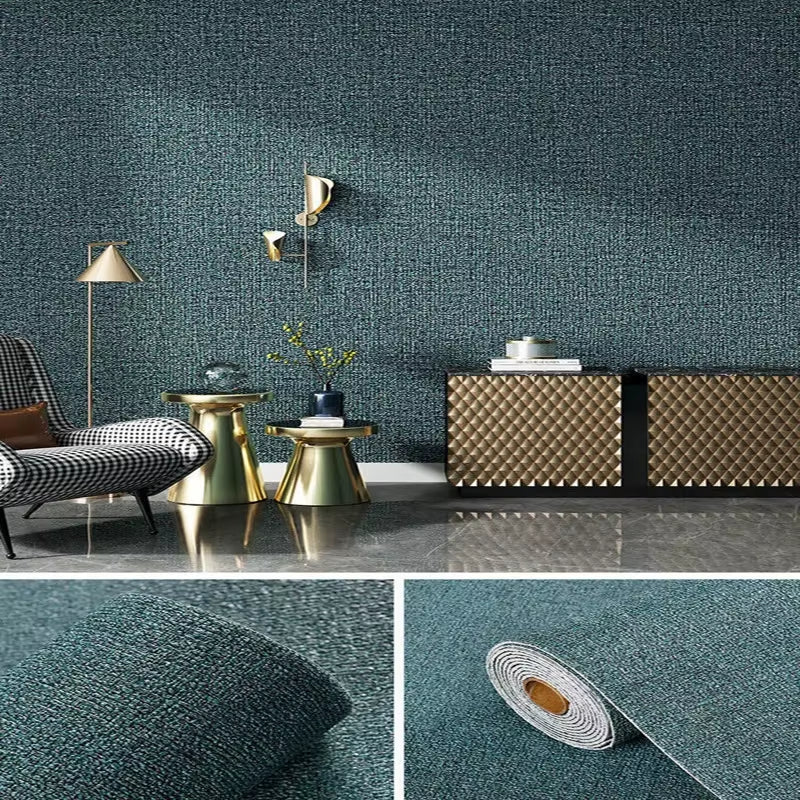 Linen 3D Foam Self-Adhesive PVC Solid Color Thickened Waterproof Background Wall Renovation Wallpaper Wall Stickers Home Decor
