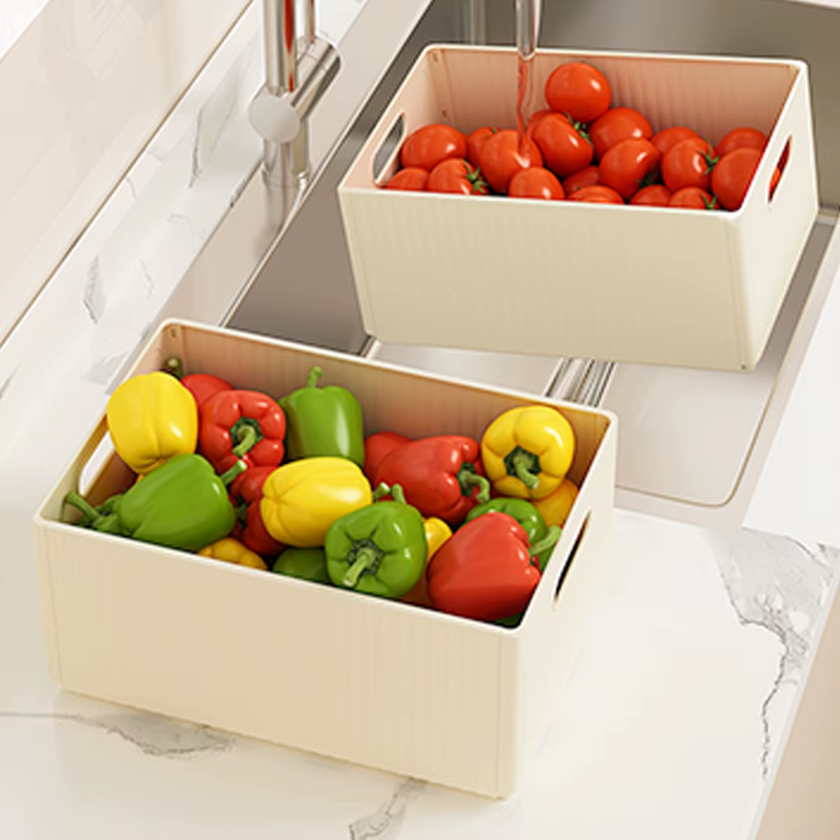 Multi-Functional Foldable Plastic Storage Box Kitchen Storage Organization Seasoning Jar Organizer Box Food Contianer