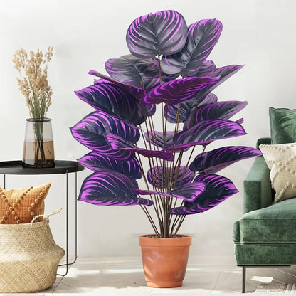 57-75Cm Large Fake Palm Tree Artificial Monstera Plants Branch Plastic Turtle Leaves Real Touch Leafs for Home Garden Decor