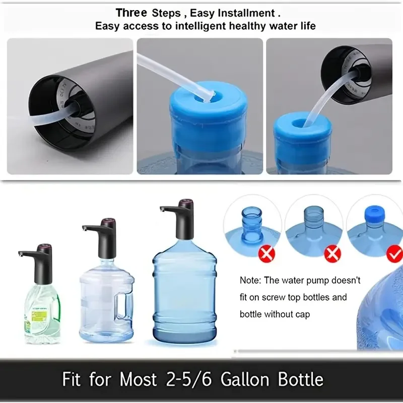 Portable 5-Gallon Water Dispenser with USB Charging-Automatic Electric Pump Suitable for Home, Office, and Outdoor Use