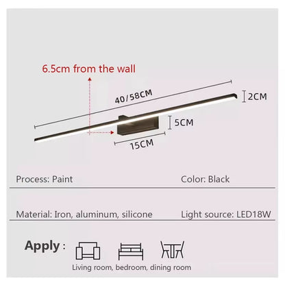 Led Mirror Lights Wall Lamps Bathroom Waterproof White Black LED Flat Lamp Modern Indoor Wall Lamp Bathroom Lighting Make Up