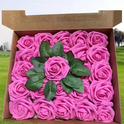 Rose Artificial Flowers 15/25/100Pcs Foam Fake Roses Wedding Bouquets Centerpieces Mothers Day Valentines Gifts Party Decoration