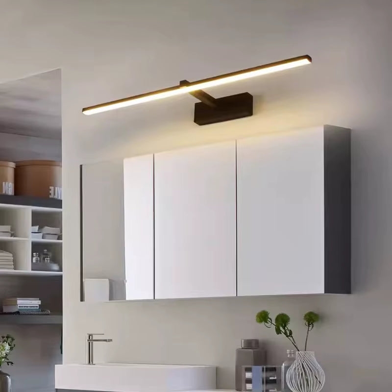 Led Mirror Lights Wall Lamps Bathroom Waterproof White Black LED Flat Lamp Modern Indoor Wall Lamp Bathroom Lighting Make Up