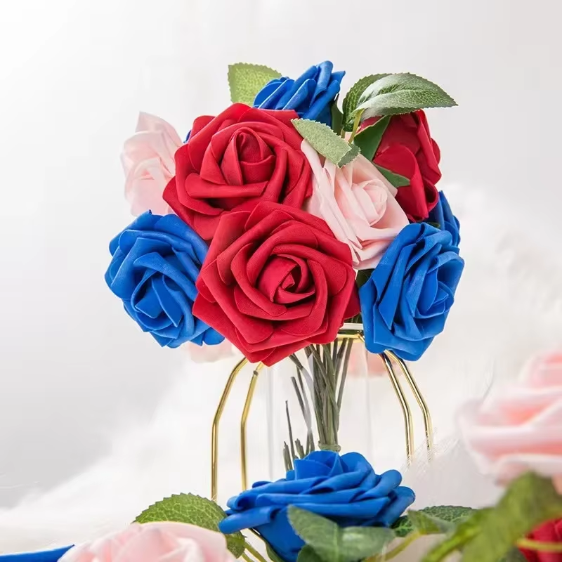 Rose Artificial Flowers 15/25/100Pcs Foam Fake Roses Wedding Bouquets Centerpieces Mothers Day Valentines Gifts Party Decoration