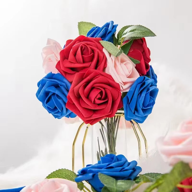 Rose Artificial Flowers 15/25/100Pcs Foam Fake Roses Wedding Bouquets Centerpieces Mothers Day Valentines Gifts Party Decoration