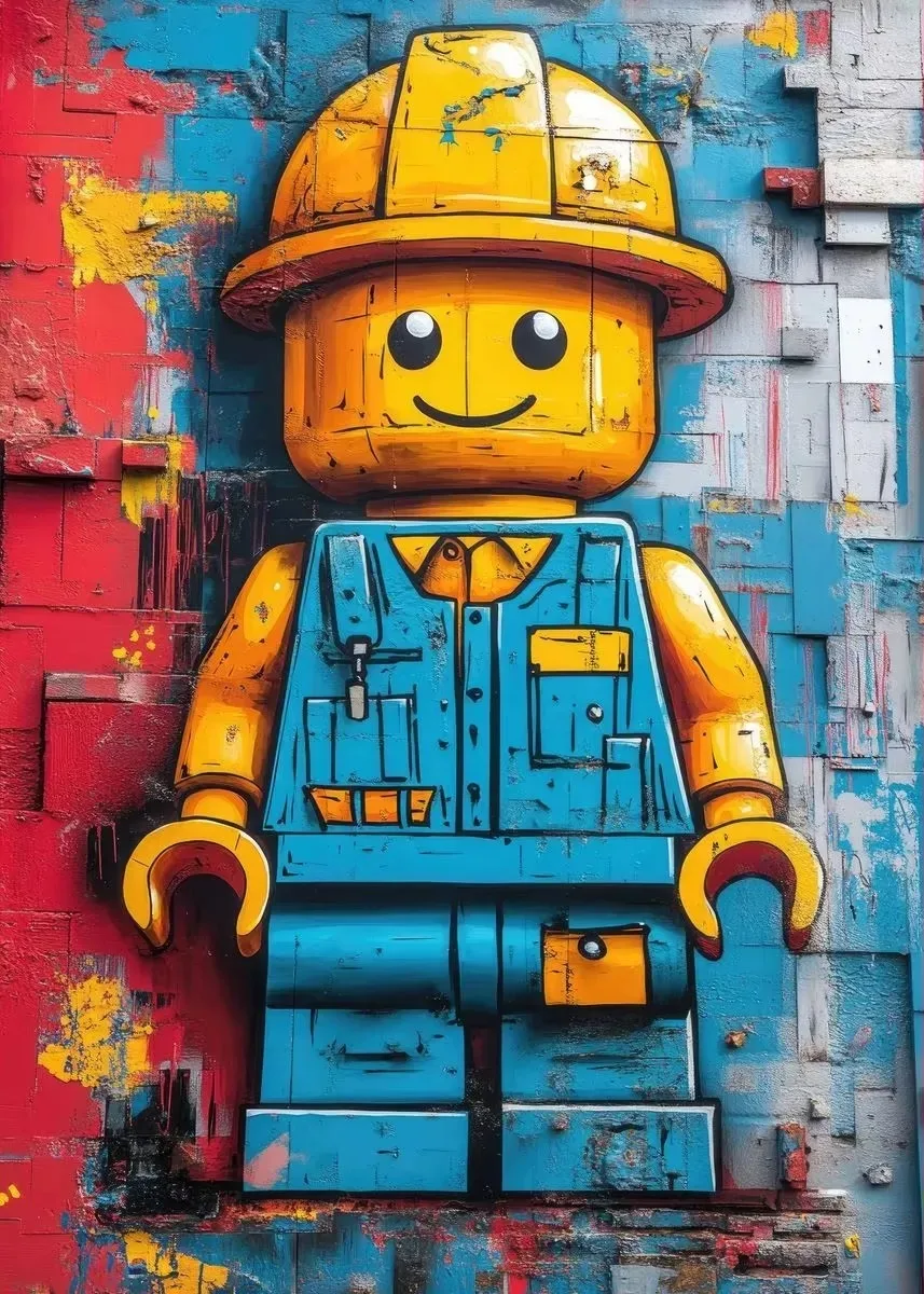 Cartoon Abstract Fun Various Occupations L-Legos Posters Canvas Prints Wall Art Picture for Home Room Children'S Room Decoration