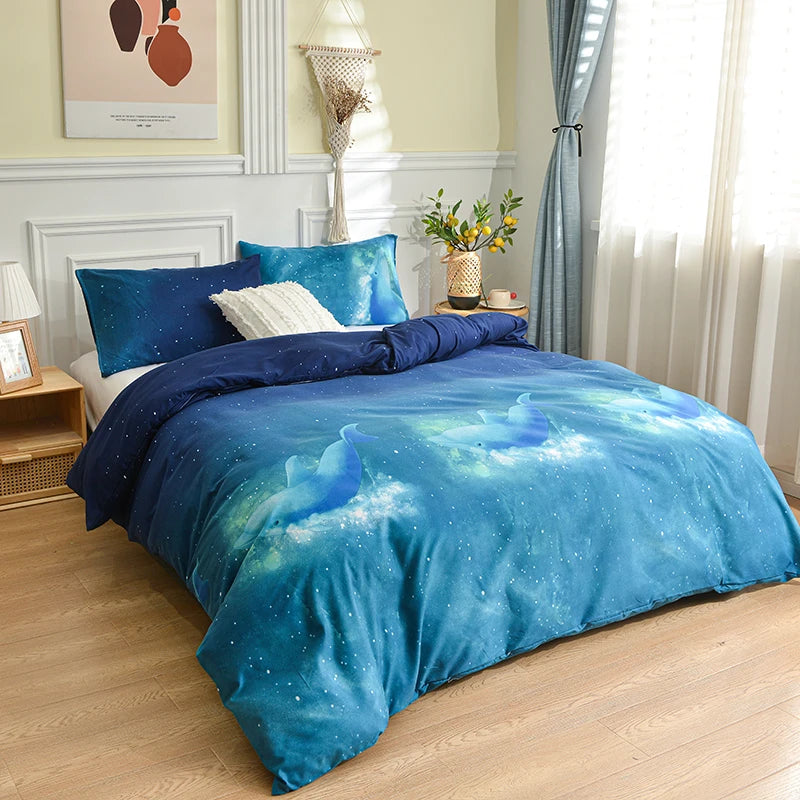 1Pc Queen Size Duvet Cover Reactive Printed Dekbedovertrek 240X220 King Size/Single Quilt Cover for Double Bed(No Pillowcas)