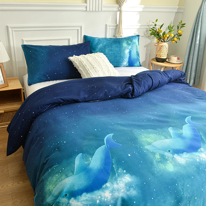 1Pc Queen Size Duvet Cover Reactive Printed Dekbedovertrek 240X220 King Size/Single Quilt Cover for Double Bed(No Pillowcas)