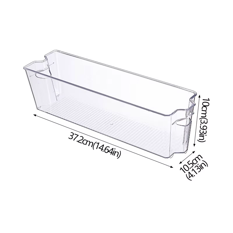 Refrigerator Organizer Bins Stackable Fridge Food Storage Box with Handle Clear Plastic Pantry Freezer Organizer Tool