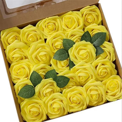 Rose Artificial Flowers 15/25/100Pcs Foam Fake Roses Wedding Bouquets Centerpieces Mothers Day Valentines Gifts Party Decoration