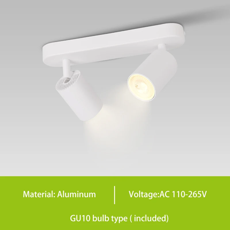 GU10 LED Track Light Spotlight 110-220V Suit Ceiling Lamp GU10 3 Color COB Spot Lights for Kitchen Commercial Living Room Home