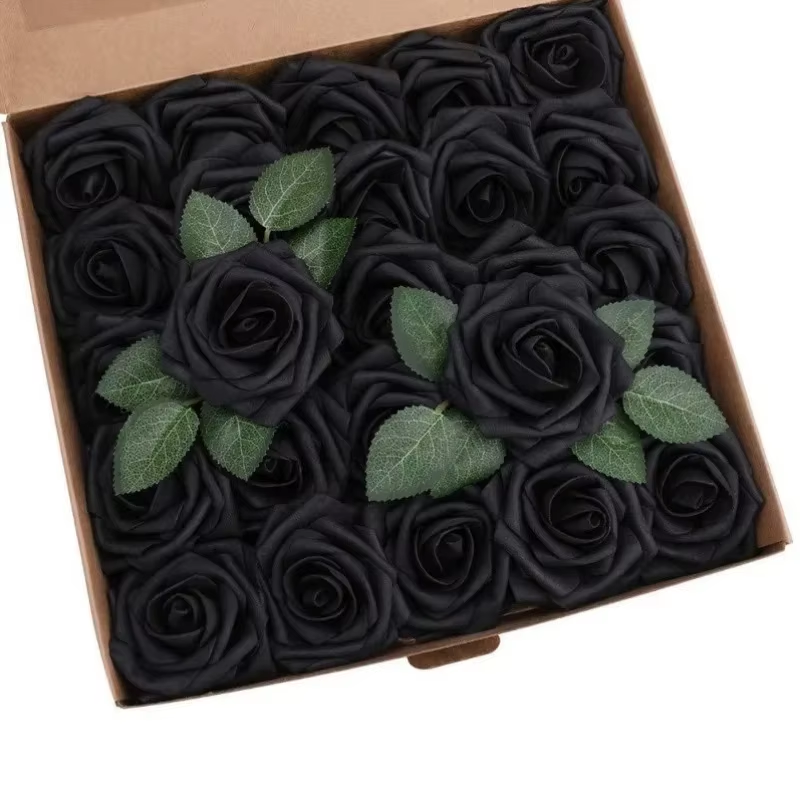 Rose Artificial Flowers 15/25/100Pcs Foam Fake Roses Wedding Bouquets Centerpieces Mothers Day Valentines Gifts Party Decoration