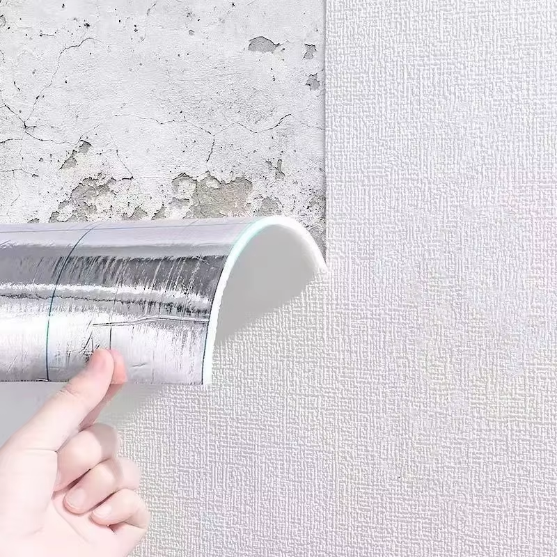 Linen 3D Foam Self-Adhesive PVC Solid Color Thickened Waterproof Background Wall Renovation Wallpaper Wall Stickers Home Decor
