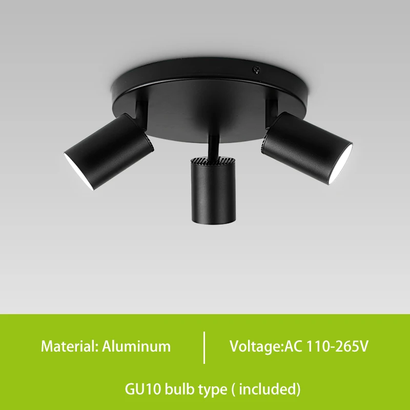 GU10 LED Track Light Spotlight 110-220V Suit Ceiling Lamp GU10 3 Color COB Spot Lights for Kitchen Commercial Living Room Home