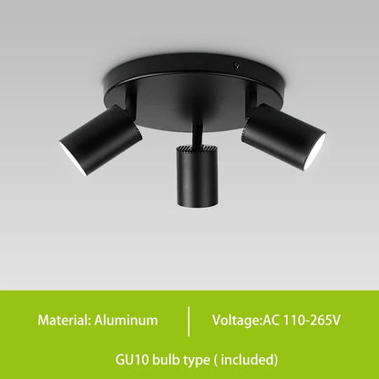 GU10 LED Track Light Spotlight 110-220V Suit Ceiling Lamp GU10 3 Color COB Spot Lights for Kitchen Commercial Living Room Home