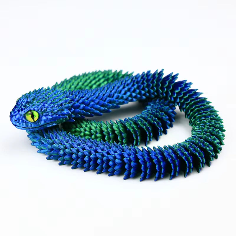 30/60/80Cm 3D Printed Luminous Snake Movable Joint Simulation Snake Action Figures Home Office Desktop Ornament Birthday Gifts