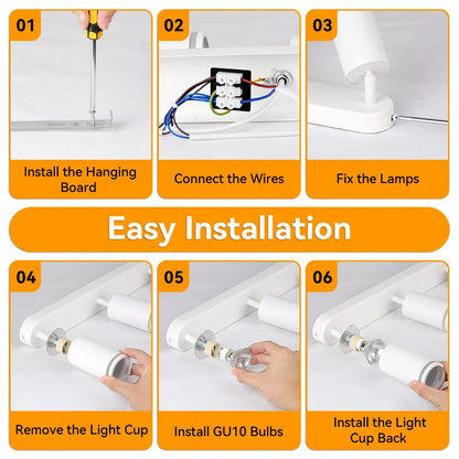 GU10 LED Track Light Spotlight 110-220V Suit Ceiling Lamp GU10 3 Color COB Spot Lights for Kitchen Commercial Living Room Home