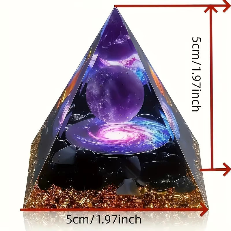 1Pc Relieve Stress and Attract Wealth with Our Homeopathic Amethyst Crystal Ball Pyramid, Raw Stone Stone Home Decoration