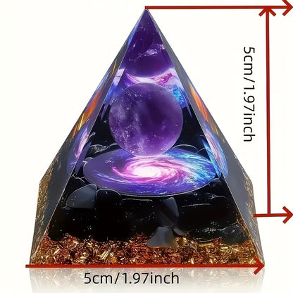1Pc Relieve Stress and Attract Wealth with Our Homeopathic Amethyst Crystal Ball Pyramid, Raw Stone Stone Home Decoration