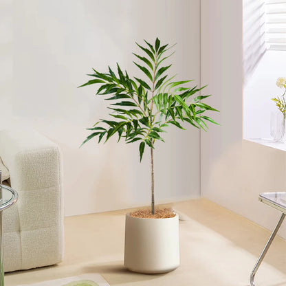 78-140Cm Large Artificial Tree Real Touch Palm Tree Plastic Nandina Leaves Faux Tall Bamboo Plants for Home Garden Office Decor