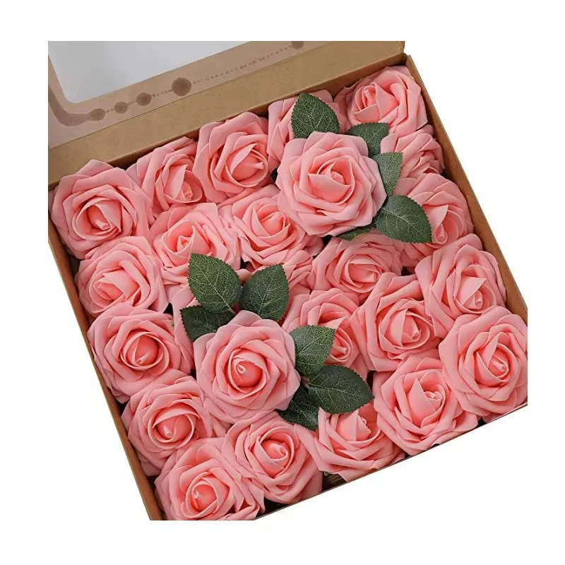 Rose Artificial Flowers 15/25/100Pcs Foam Fake Roses Wedding Bouquets Centerpieces Mothers Day Valentines Gifts Party Decoration