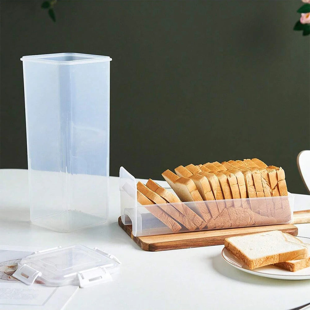 Bread Loaf Container Clear Airtight Bread Box with Lid Sandwich Bread Holder for Homemade Bread Tall Bread Saver for Kitchen