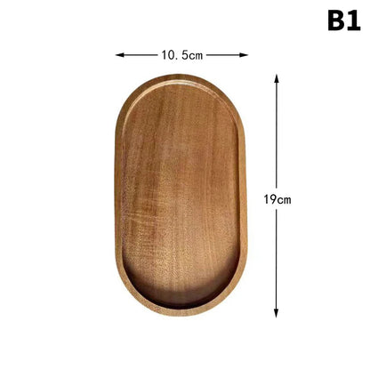 Tableware Solid Wood Food Tray round Rectangle Dessert Plate Japanese-Style Wooden Snack Fruit Tea Saucer Pallet Bread Board
