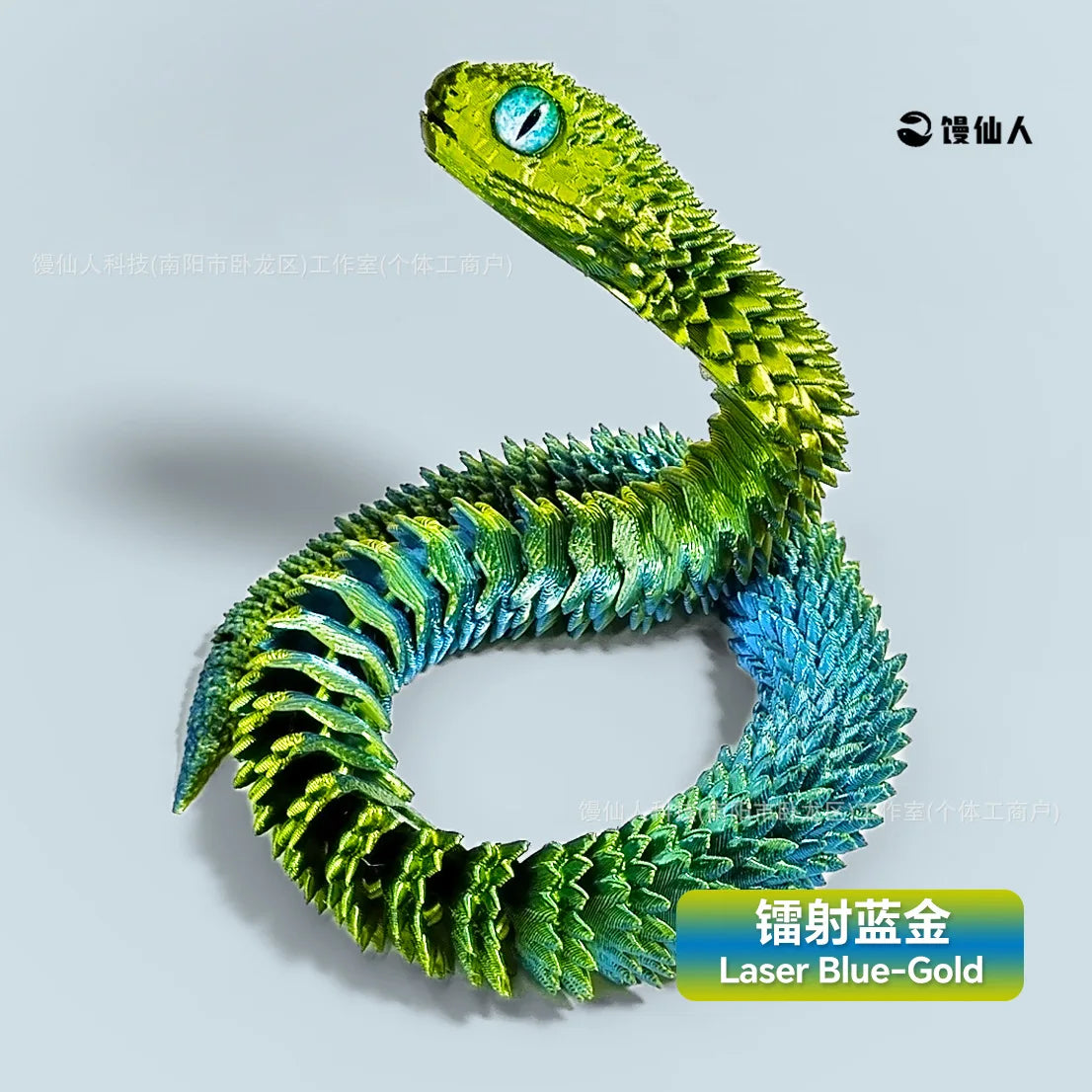 30/60/80Cm 3D Printed Luminous Snake Movable Joint Simulation Snake Action Figures Home Office Desktop Ornament Birthday Gifts