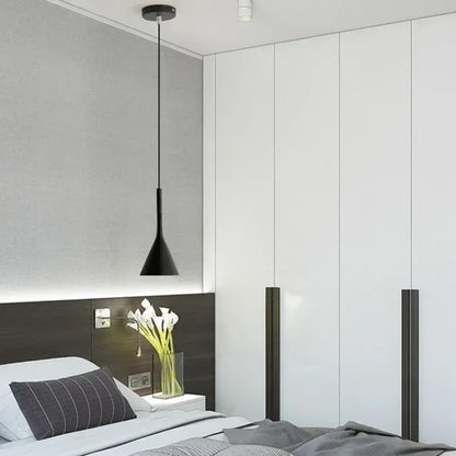 Modern LED Pendant Light in Black and White E27 Bedroom Table Dining Room Hanging Light Lampshade Home Cabinet Suitable For