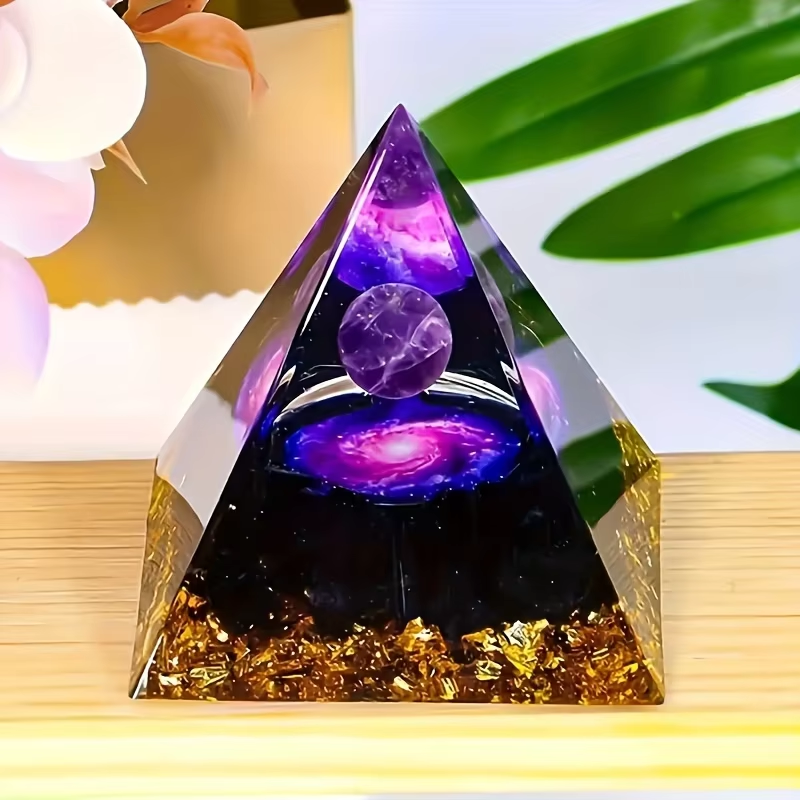 1Pc Relieve Stress and Attract Wealth with Our Homeopathic Amethyst Crystal Ball Pyramid, Raw Stone Stone Home Decoration