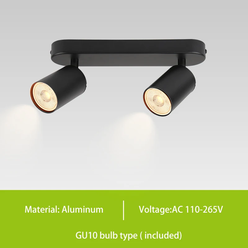 GU10 LED Track Light Spotlight 110-220V Suit Ceiling Lamp GU10 3 Color COB Spot Lights for Kitchen Commercial Living Room Home