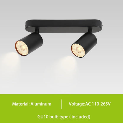 GU10 LED Track Light Spotlight 110-220V Suit Ceiling Lamp GU10 3 Color COB Spot Lights for Kitchen Commercial Living Room Home