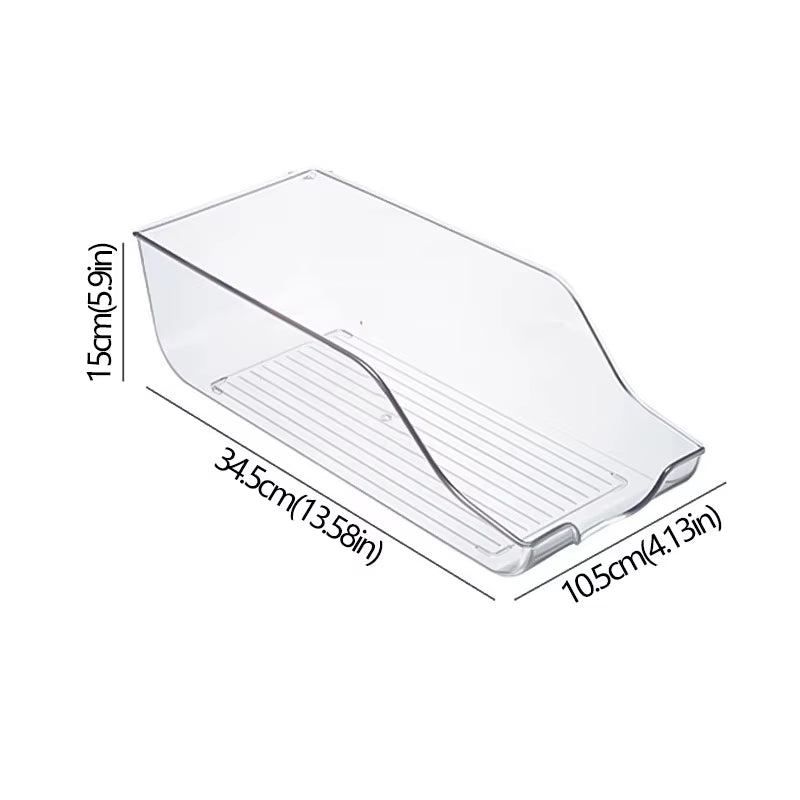 Refrigerator Organizer Bins Stackable Fridge Food Storage Box with Handle Clear Plastic Pantry Freezer Organizer Tool