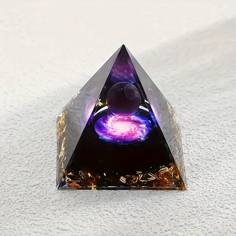 1Pc Relieve Stress and Attract Wealth with Our Homeopathic Amethyst Crystal Ball Pyramid, Raw Stone Stone Home Decoration