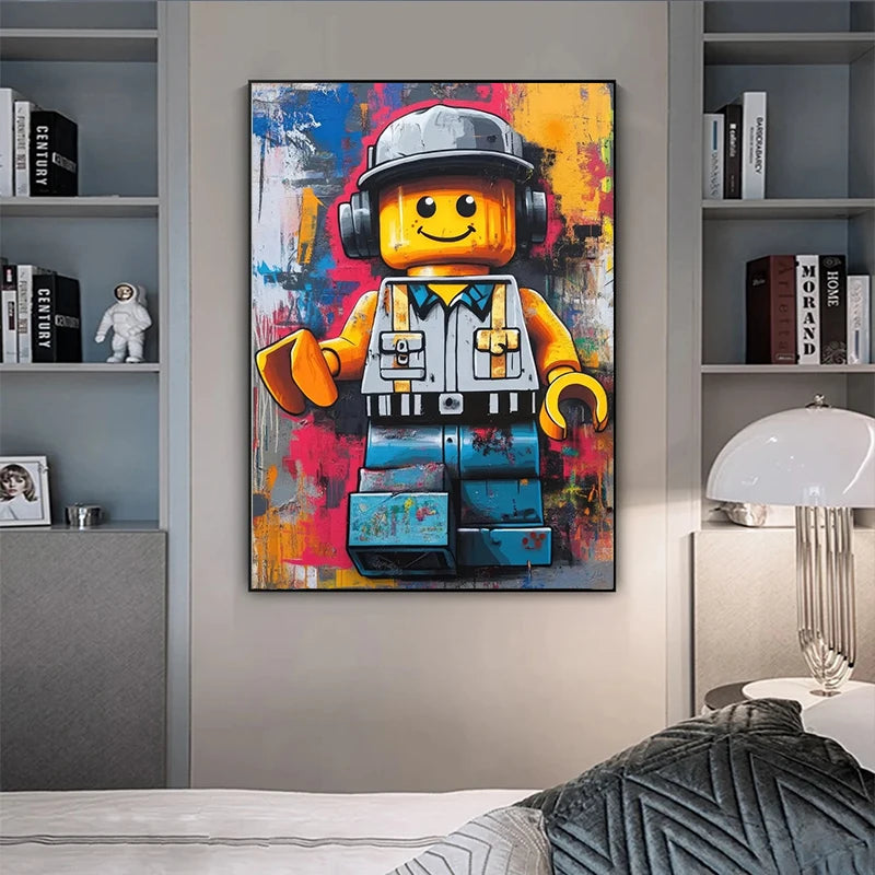 Cartoon Abstract Fun Various Occupations L-Legos Posters Canvas Prints Wall Art Picture for Home Room Children'S Room Decoration
