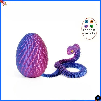 3D Printed Snake Egg with Flexible Inner Hinge Animal Toy, Movable Joint Surprise Egg Desktop Home Decoration