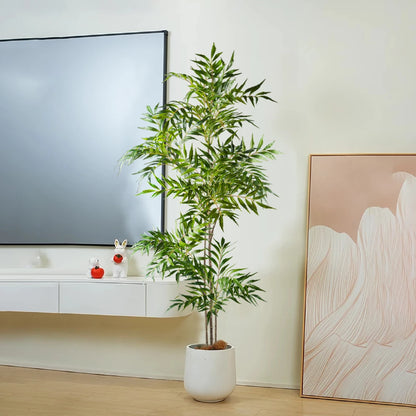78-140Cm Large Artificial Tree Real Touch Palm Tree Plastic Nandina Leaves Faux Tall Bamboo Plants for Home Garden Office Decor