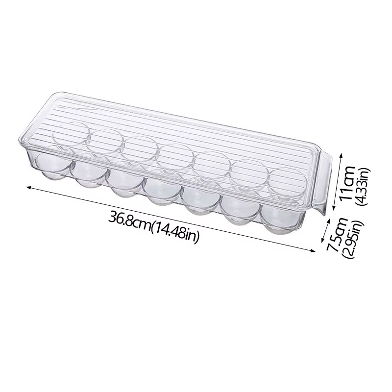 Refrigerator Organizer Bins Stackable Fridge Food Storage Box with Handle Clear Plastic Pantry Freezer Organizer Tool