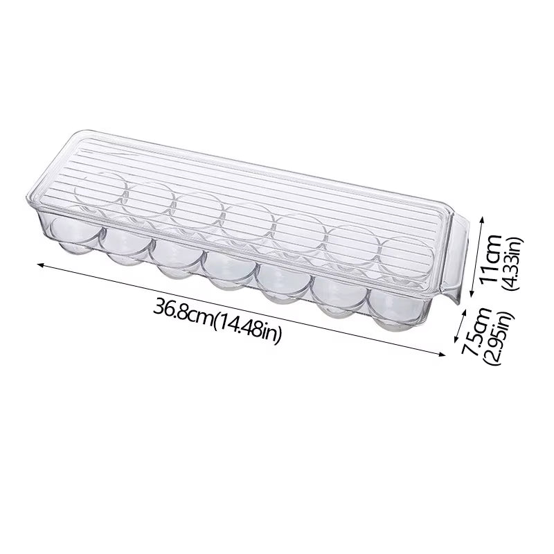 Refrigerator Organizer Bins Stackable Fridge Food Storage Box with Handle Clear Plastic Pantry Freezer Organizer Tool