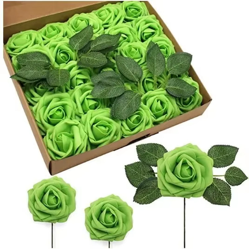 Rose Artificial Flowers 15/25/100Pcs Foam Fake Roses Wedding Bouquets Centerpieces Mothers Day Valentines Gifts Party Decoration