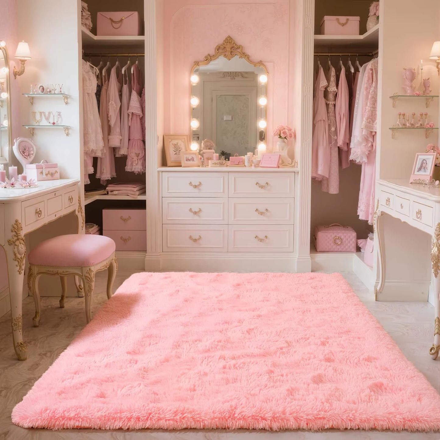 Minimalist Style Living Room Carpet, Fluffy and Slip-Resistant Children'S Room Mat, Bathroom Carpet, Home Decoration