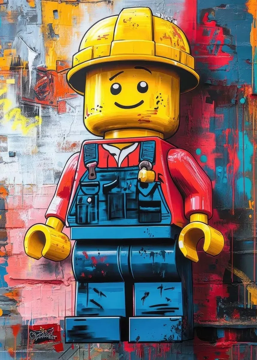 Cartoon Abstract Fun Various Occupations L-Legos Posters Canvas Prints Wall Art Picture for Home Room Children'S Room Decoration