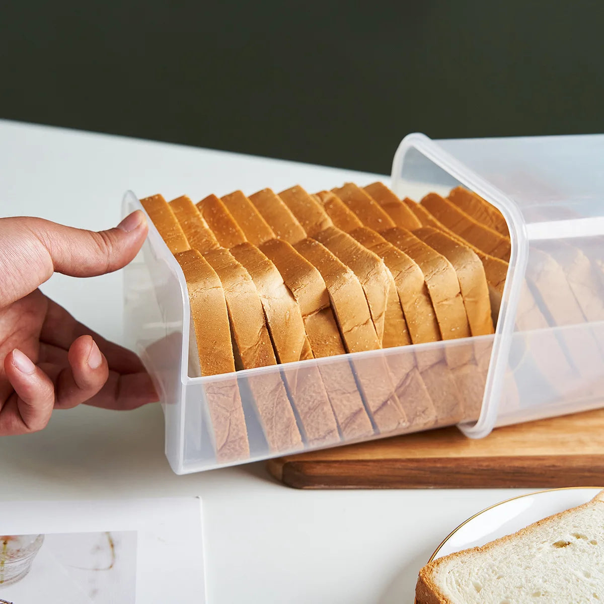 Bread Loaf Container Clear Airtight Bread Box with Lid Sandwich Bread Holder for Homemade Bread Tall Bread Saver for Kitchen