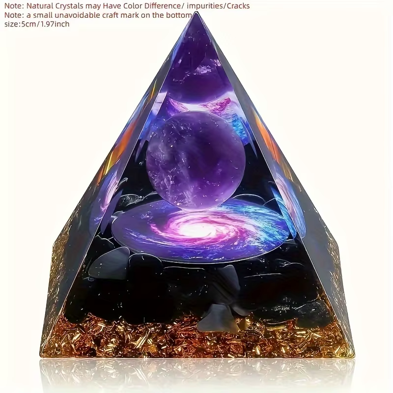 1Pc Relieve Stress and Attract Wealth with Our Homeopathic Amethyst Crystal Ball Pyramid, Raw Stone Stone Home Decoration